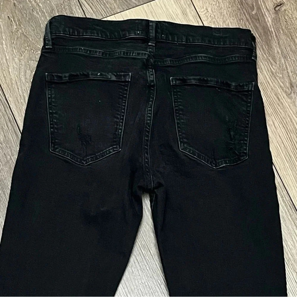 Agolde Feel Good Black High Rise Jeans Pants Distressed Size 28 Grunge Goth - Picture 10 of 10